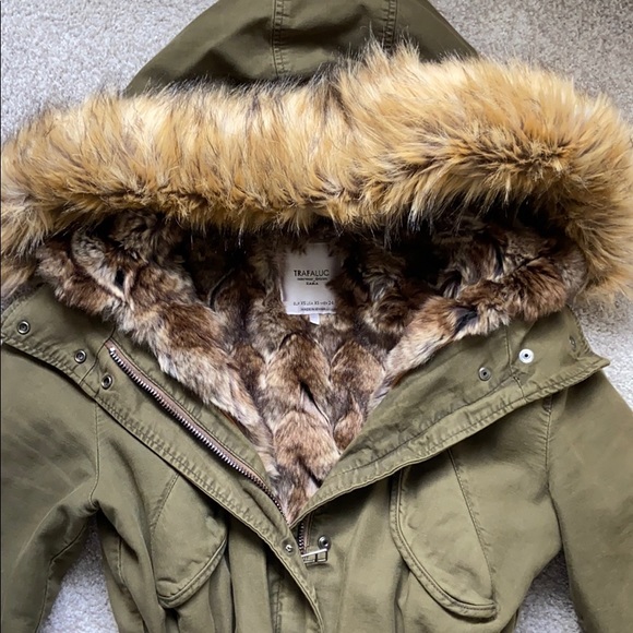 ZARA Faux Fur Lined Jacket - Picture 2 of 13